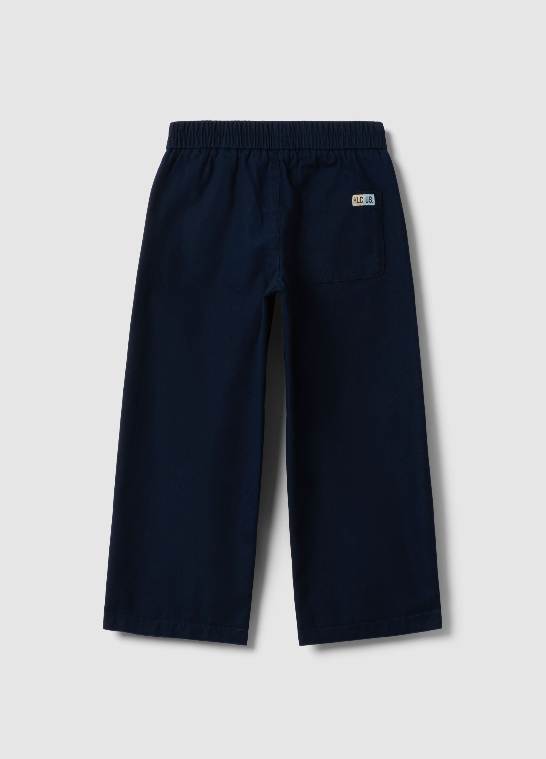 Children's blue cotton trousers with regular fit