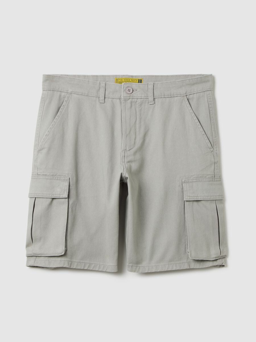 Men's grey pure cotton regular fit shorts_4
