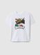 Children's oversized fit pure cotton white T-shirt with print_0