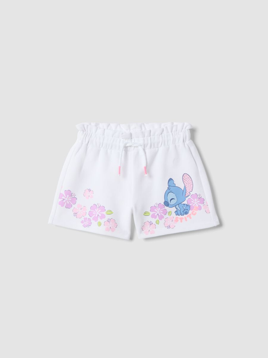 White stretch cotton shorts for girls regular fit_0