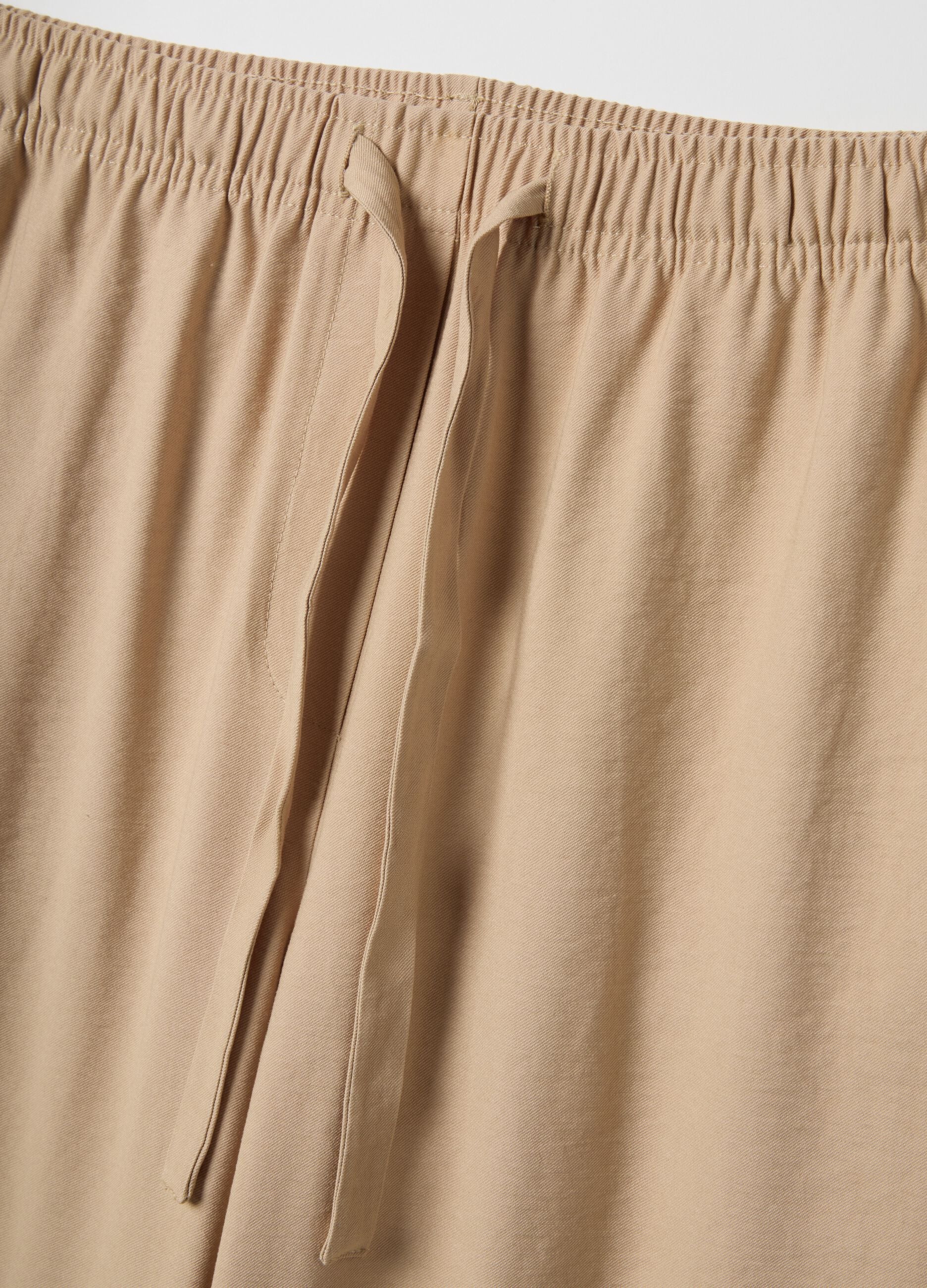 Beige viscose blend trousers with regular fit