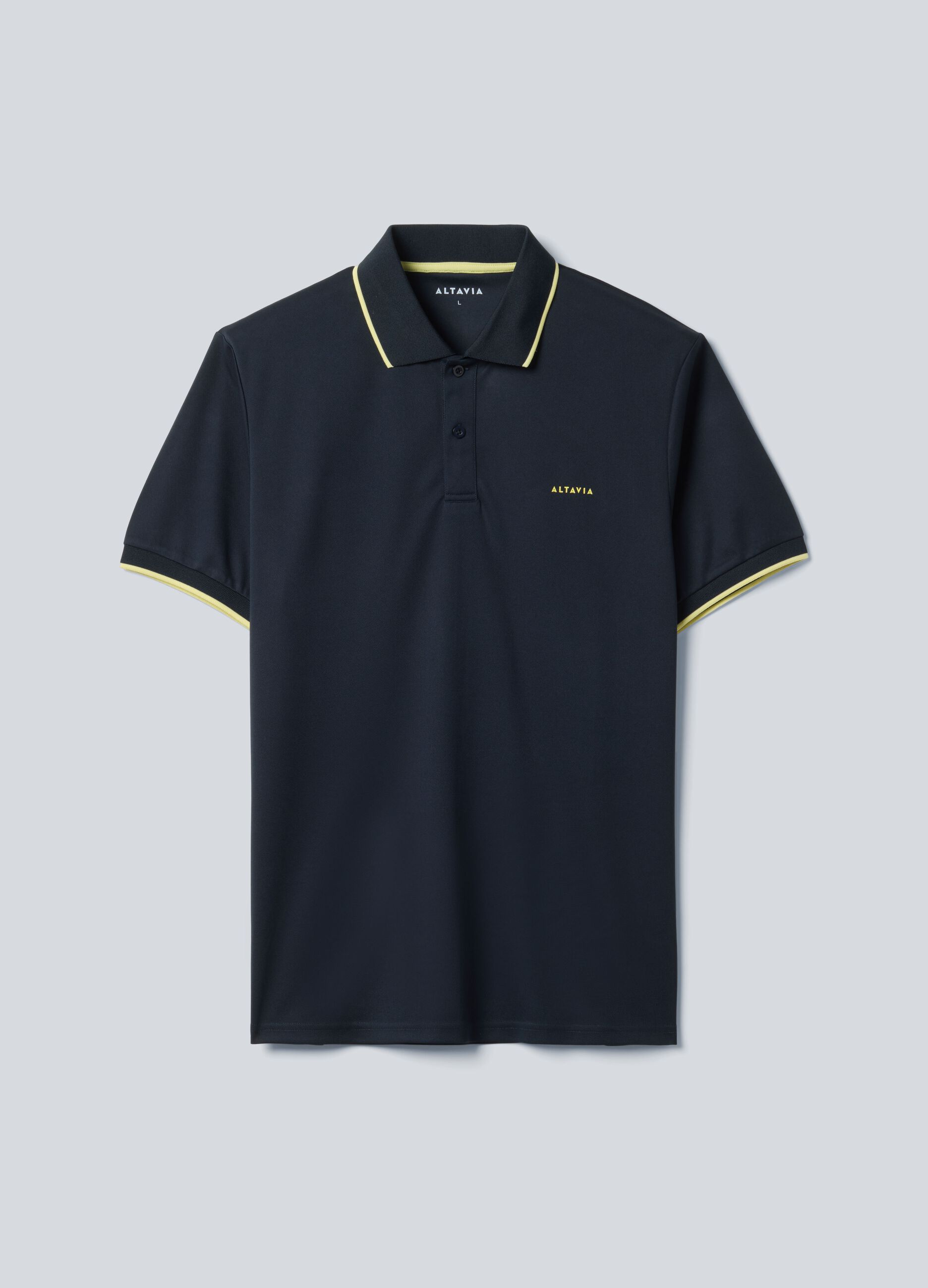 ALTAVIA COURT black sports polo in technical fabric