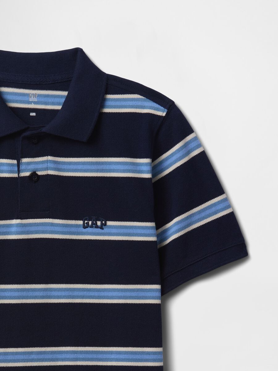 Blue and light blue striped polo GAP Kids for boys_1