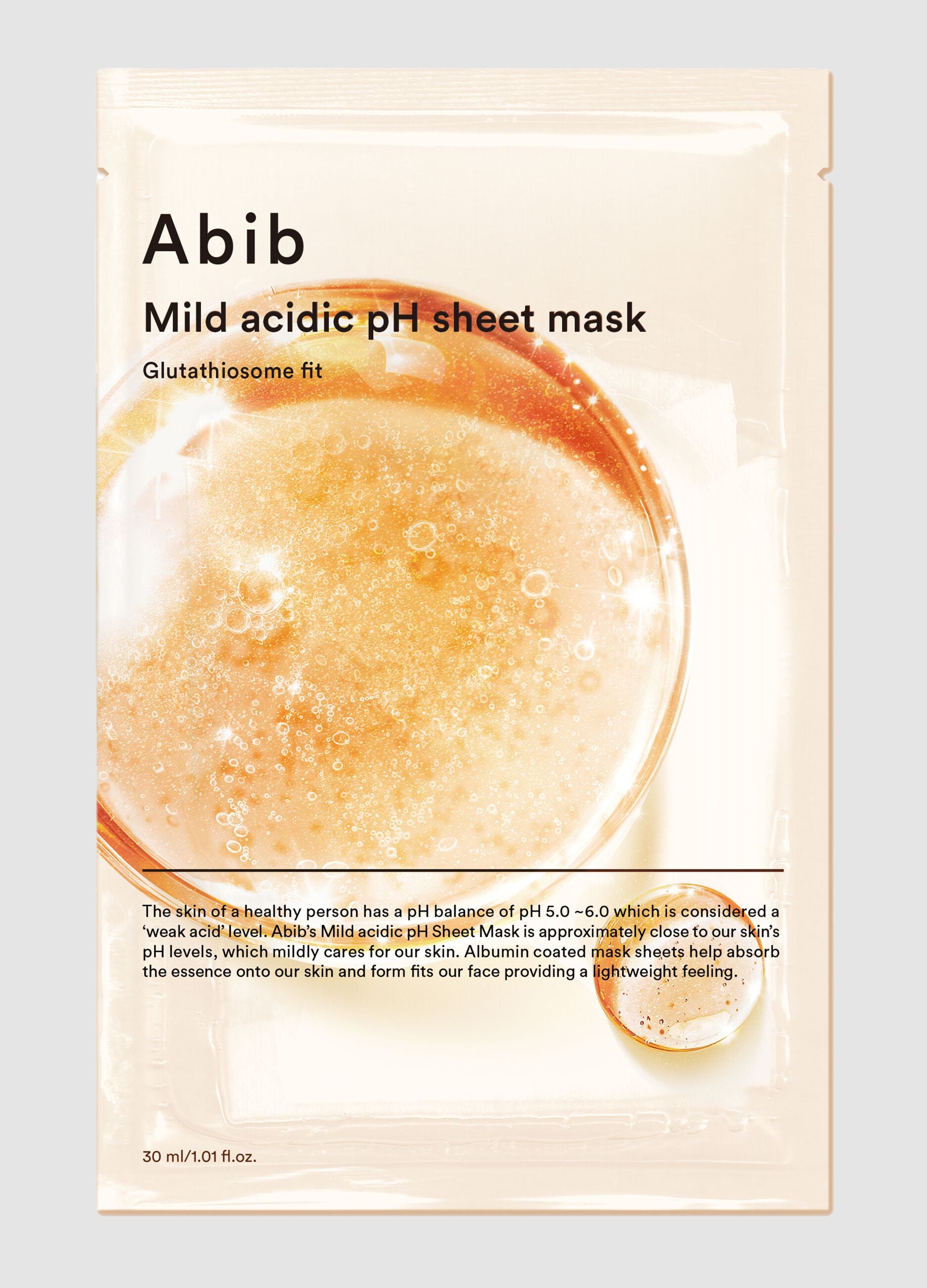 ABIB Mild Acidic pH Glutathiosome Fit Sheet Mask 30ml - Korean Skincare
