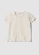 Beige pure cotton short-sleeve T-shirt, regular fit_4