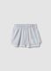 Grey cotton-blend shorts with elasticated waist for girls, comfy fit_3