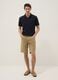 Beige regular-fit stretch cotton Bermuda shorts_0