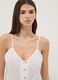 White pure cotton pyjama top with V-neck and floral embroidery, regular fit_3
