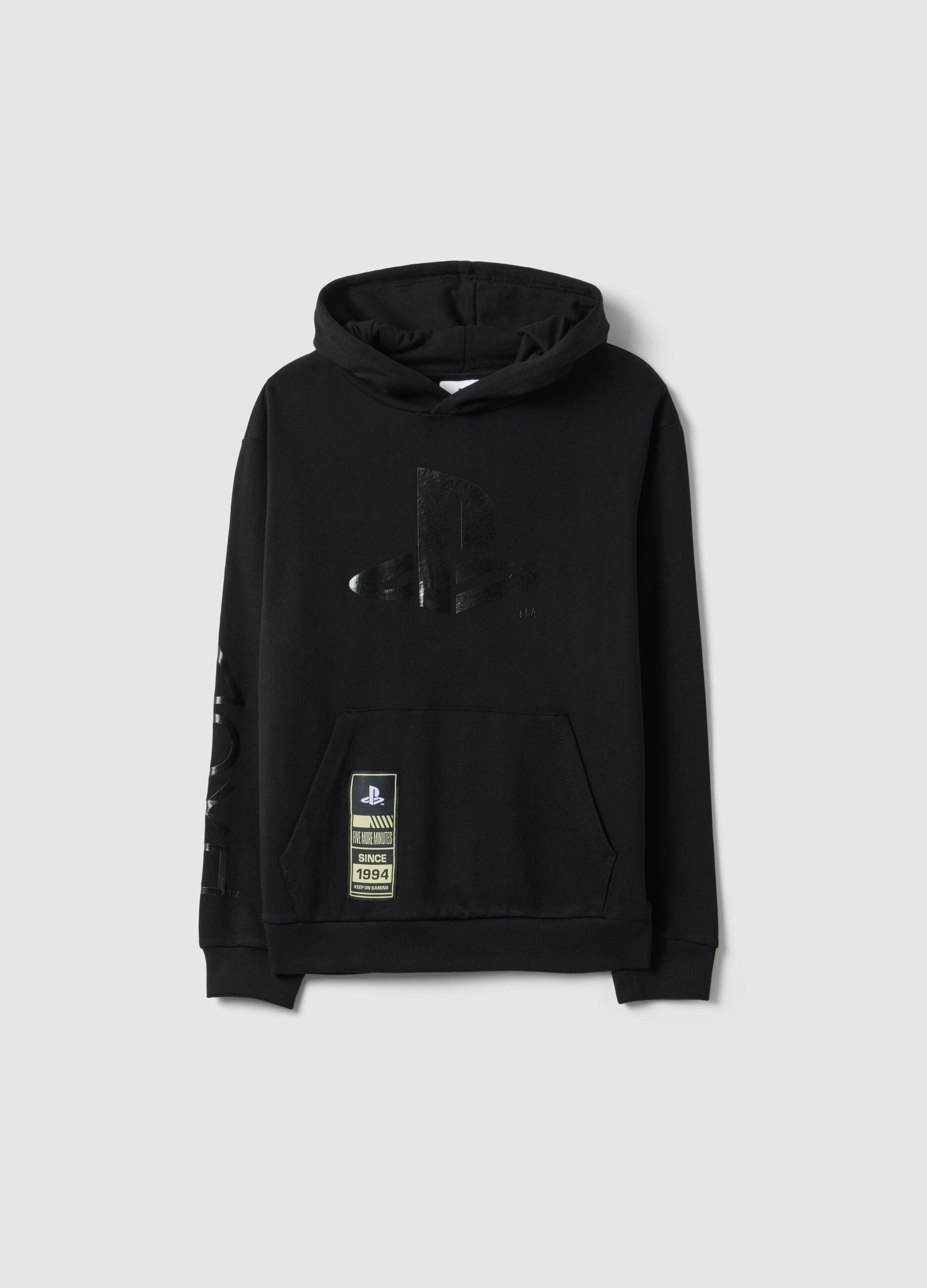 Black pure cotton hoodie for boys
