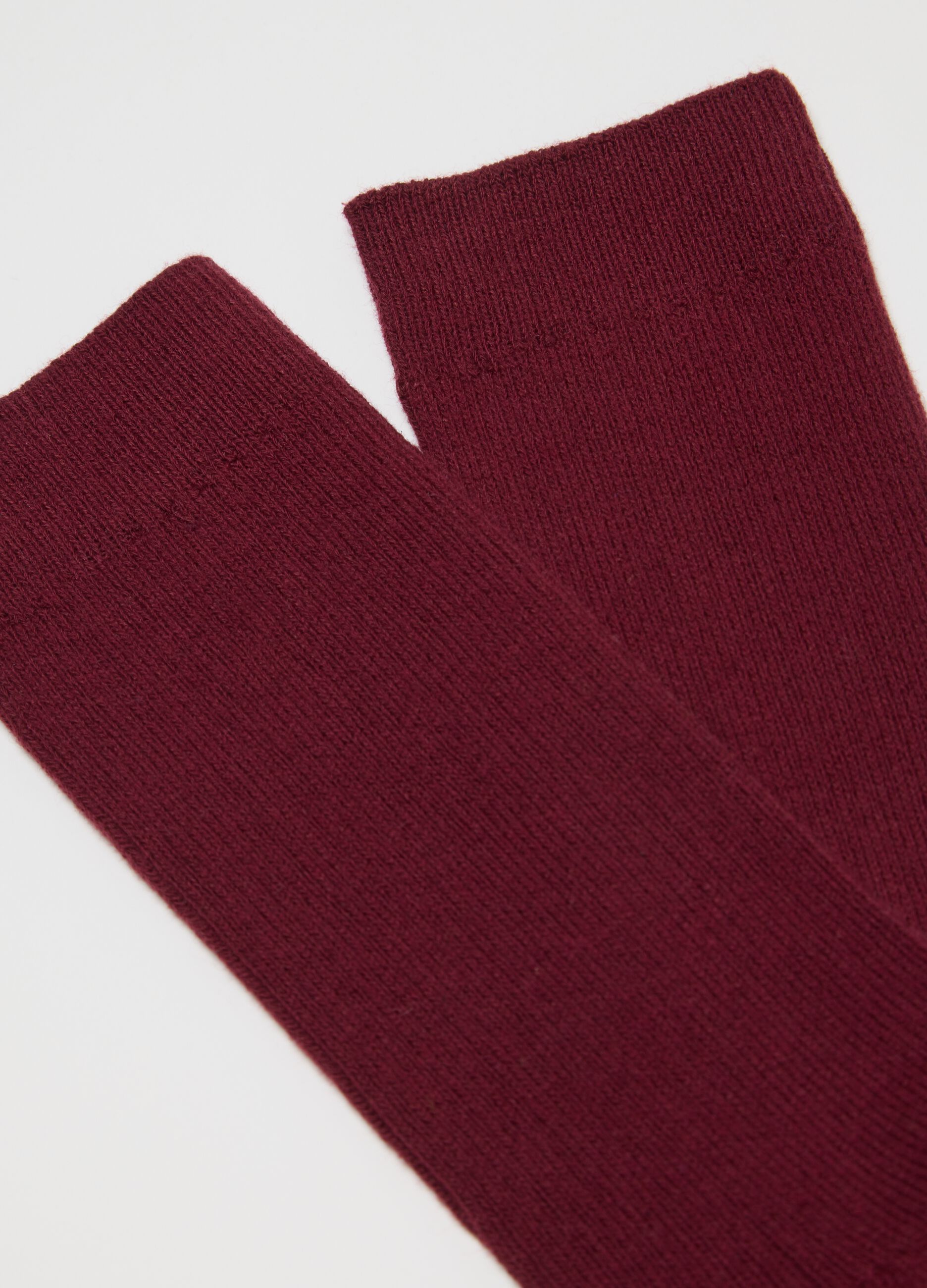 Red midi socks in cotton blend