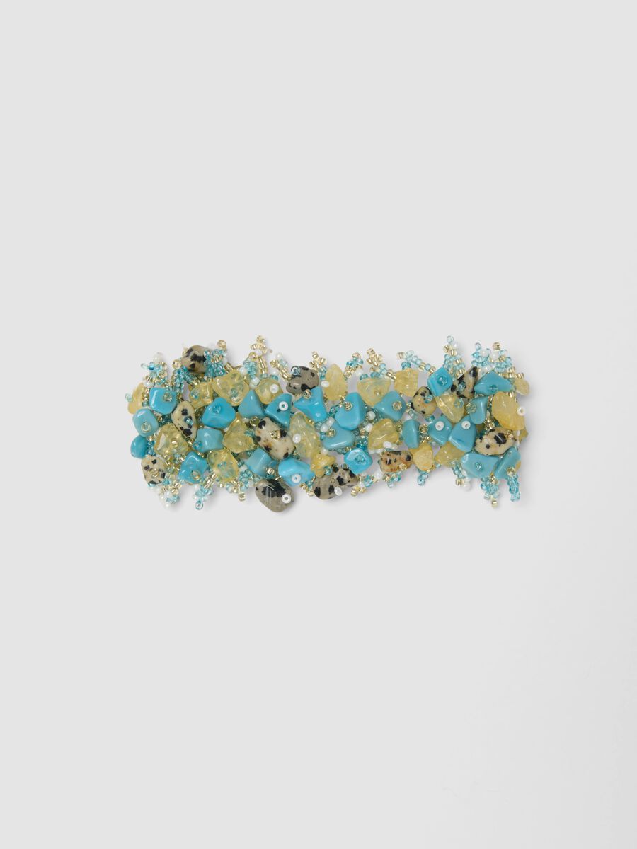 Multicoloured stone and bead bracelet_1