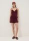 Burgundy viscose-linen blend lace top, regular fit_1