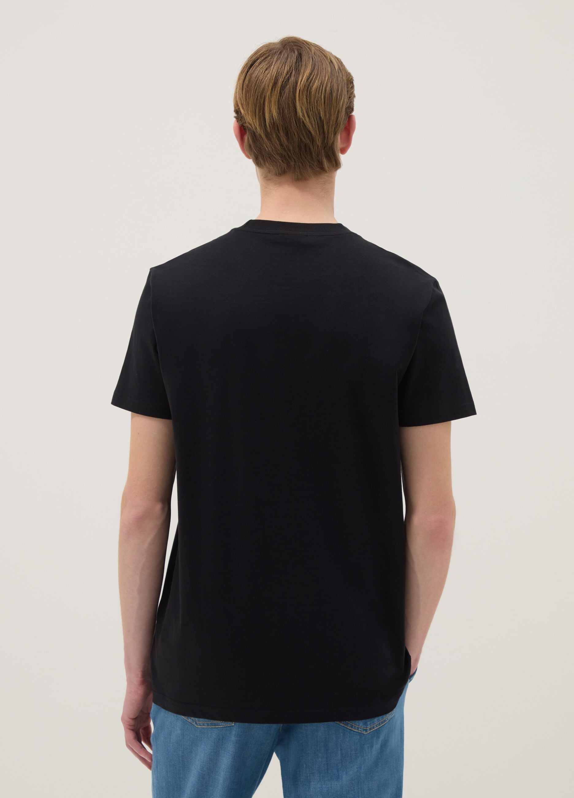Black pure cotton regular fit T-shirt with Hard Rock Cafe logo