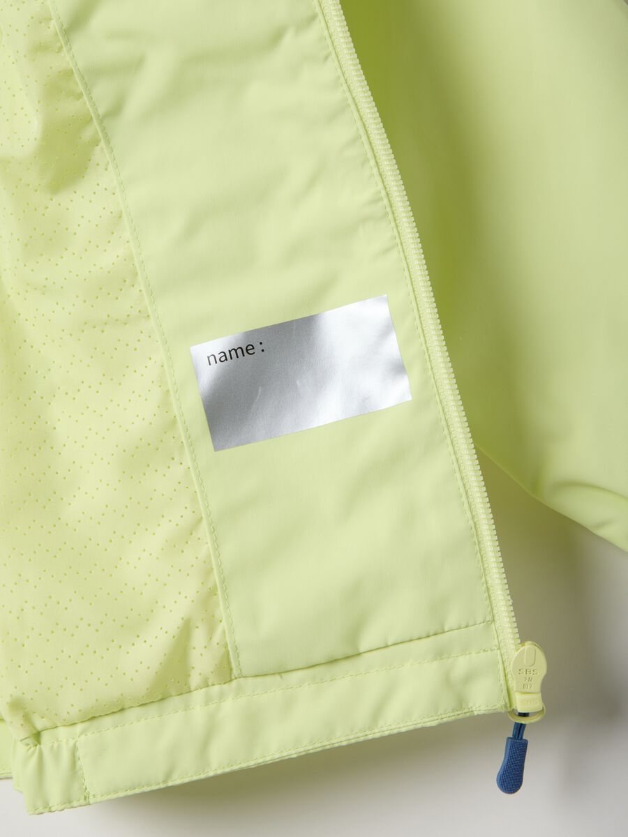 Yellow regular fit children's lightweight jacket with full zip and hood_2