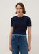 Blue viscose blend crewneck sweater, regular fit_0