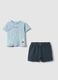 Multicolor pure cotton newborn set with teddy bear_0