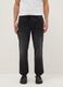 Regular fit black denim jeans with elastic waistband_1