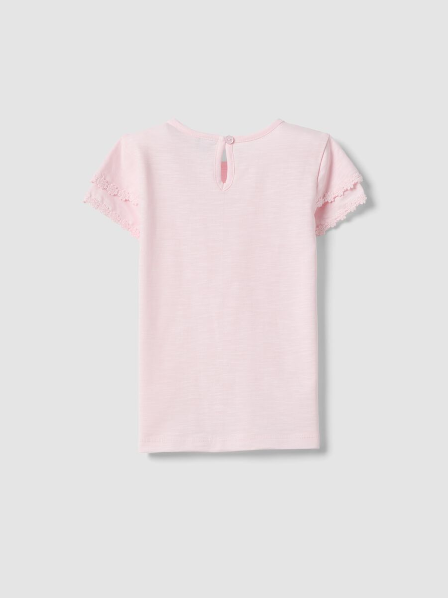 Pink pure-cotton short-sleeve T-shirt with chest pocket_1
