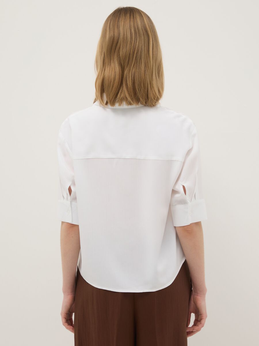 Regular fit white pure viscose shirt_2