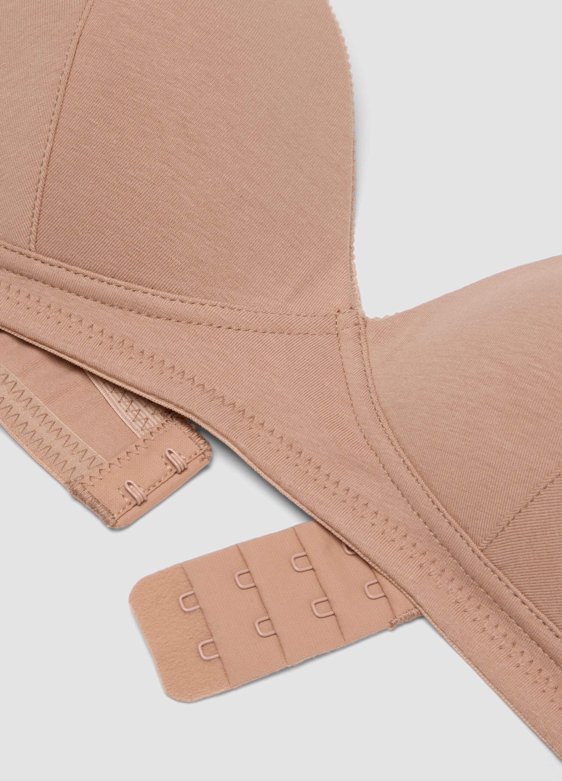 Beige stretch cotton bra with light padding