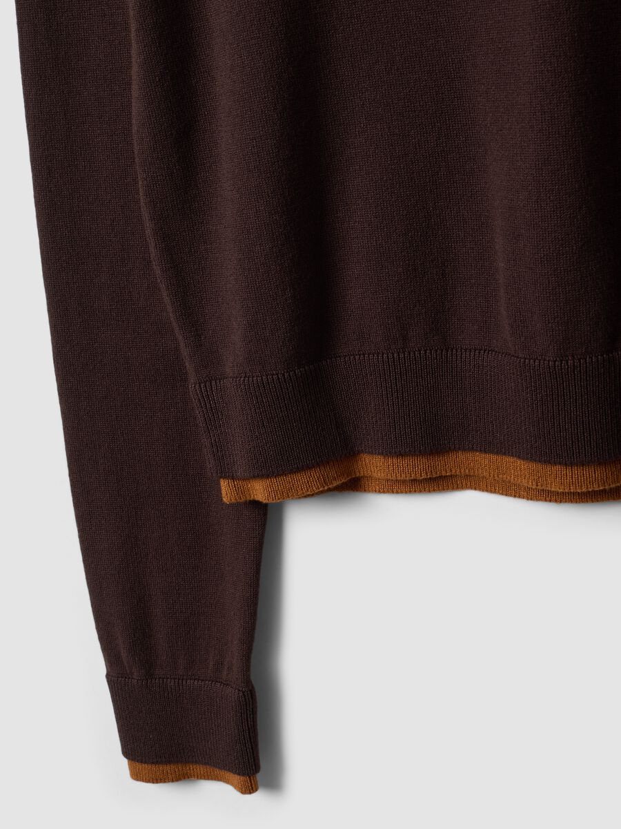 Brown long-sleeved viscose-blend jumper_6