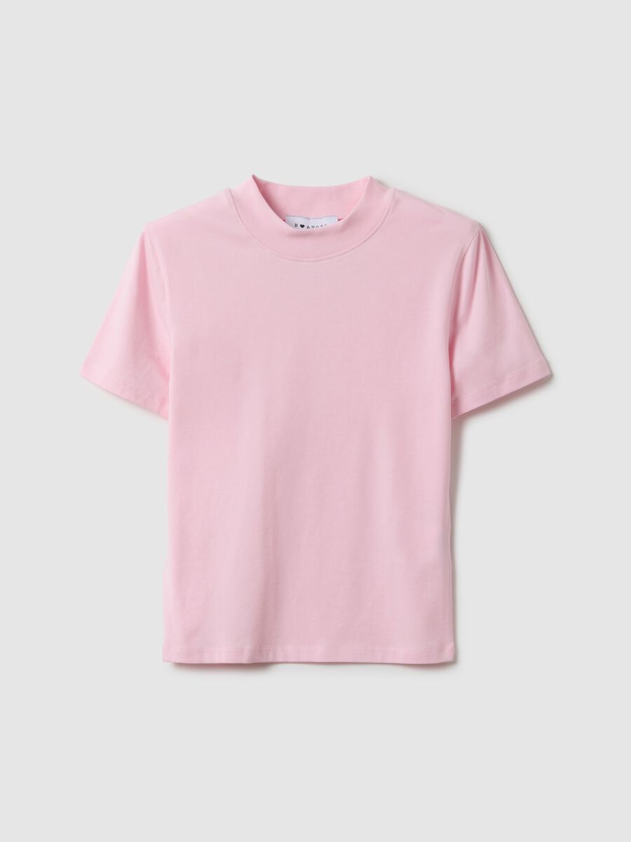 Slim fit pink stretch cotton T-shirt_0