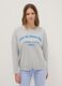 Grey crew neck pyjama top in regular fit cotton blend with print_0