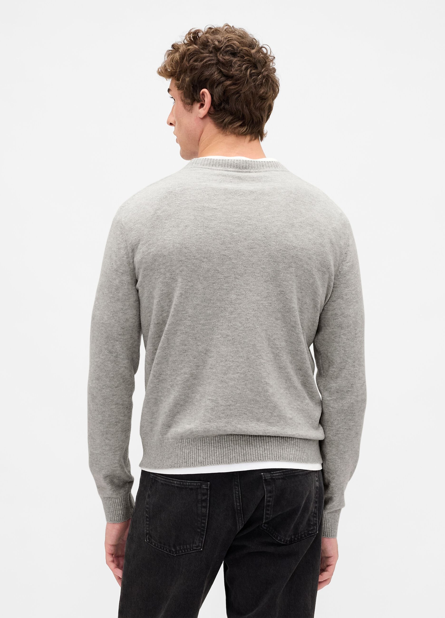 Grey Cotton Blend Jumper