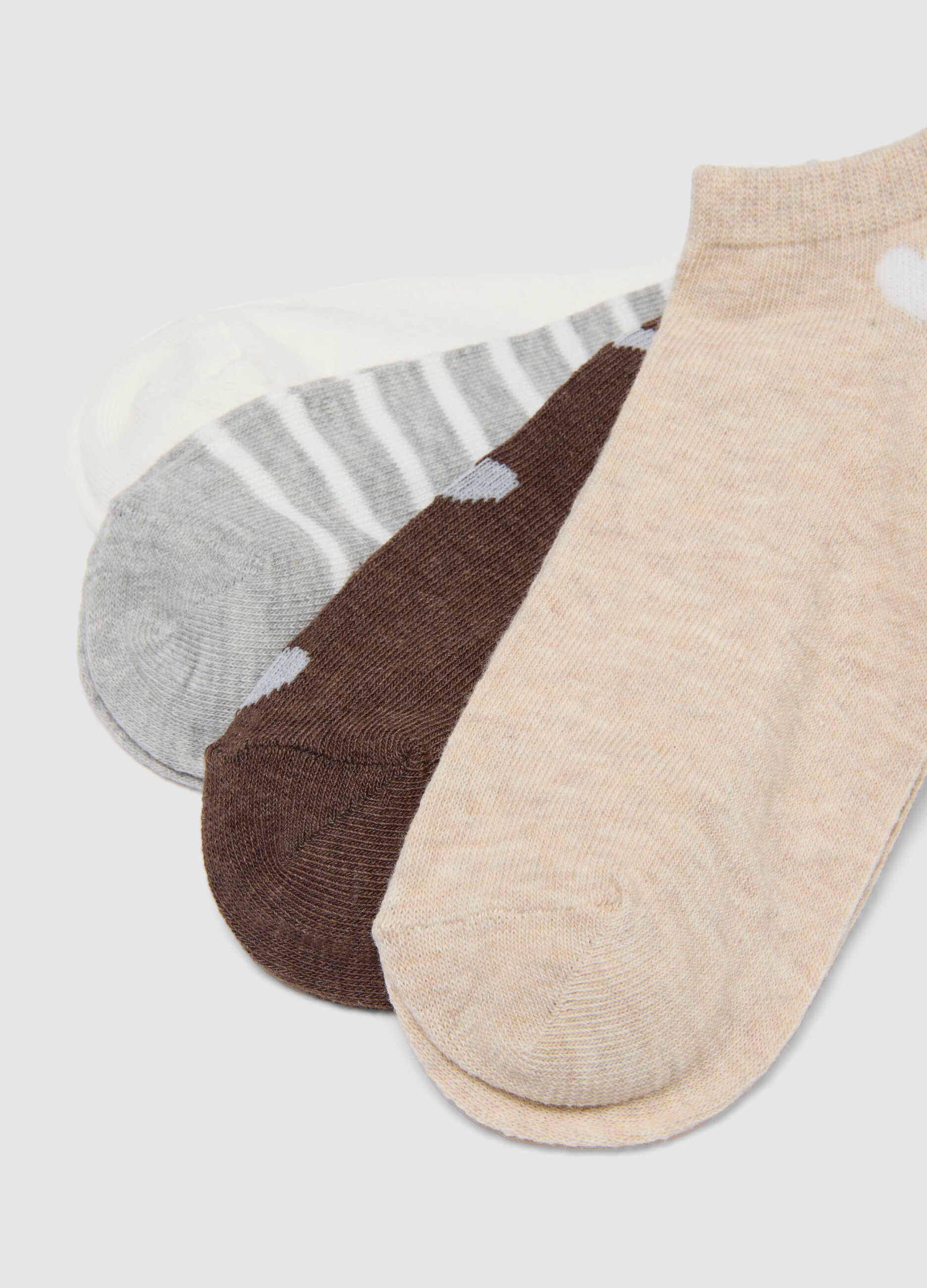Multipack calze alla caviglia in misto cotone multicolor
