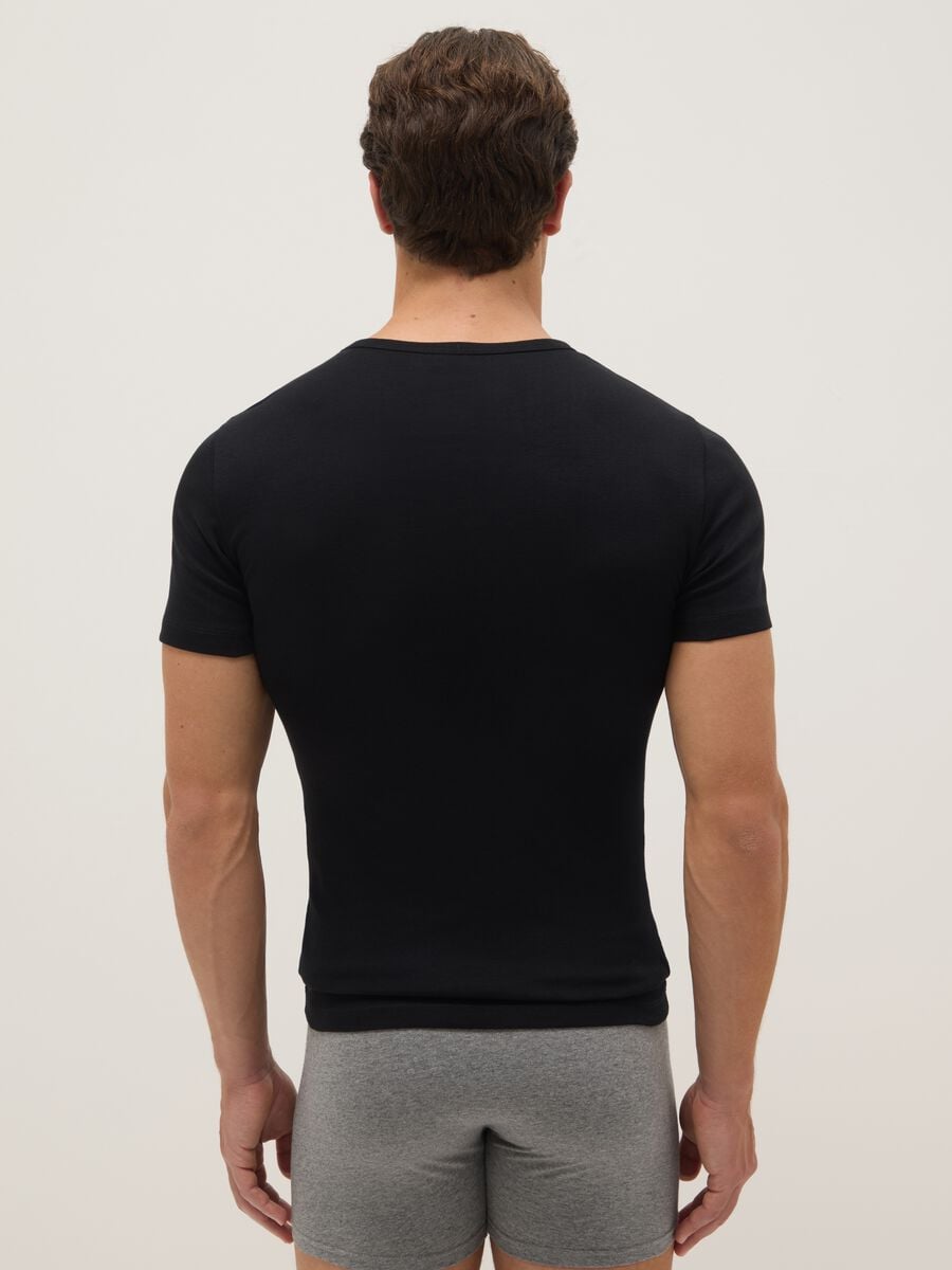 Two-Pack Black Organic Cotton Crew Neck T-shirts Regular Fit_2