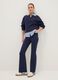Blue Stretch Cotton Flare Fit Leggings_0