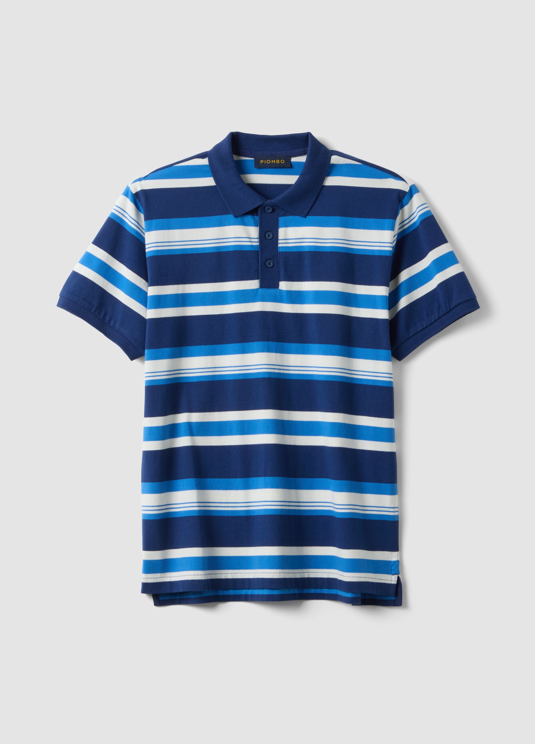 Oversized pure cotton multicolour striped polo shirt