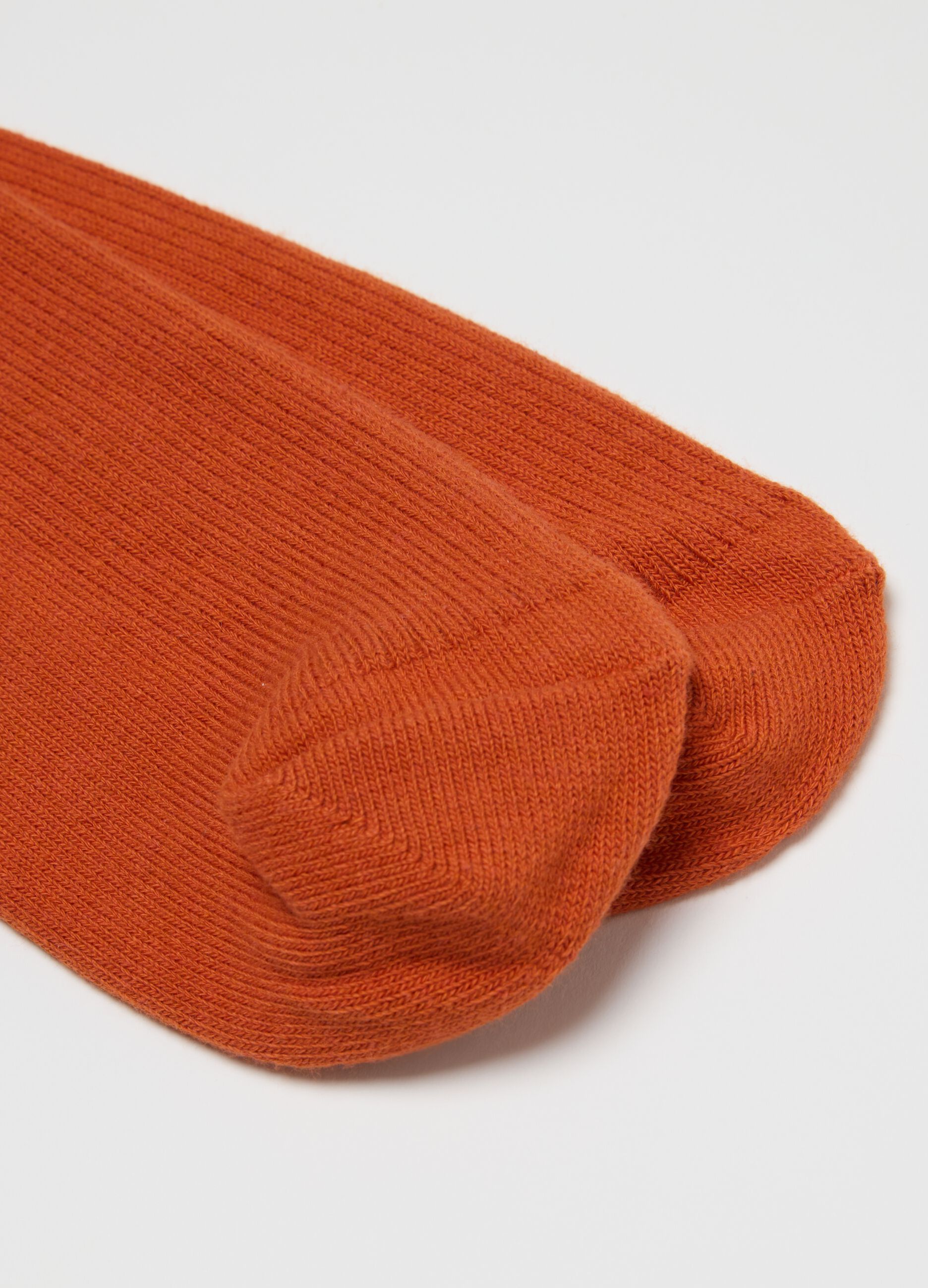 Orange midi socks in cotton blend
