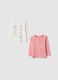 Pack of two multicolour pure cotton T-shirts for girls regular fit_0
