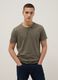 Green pure cotton t-shirt with seraph neckline, regular fit_0