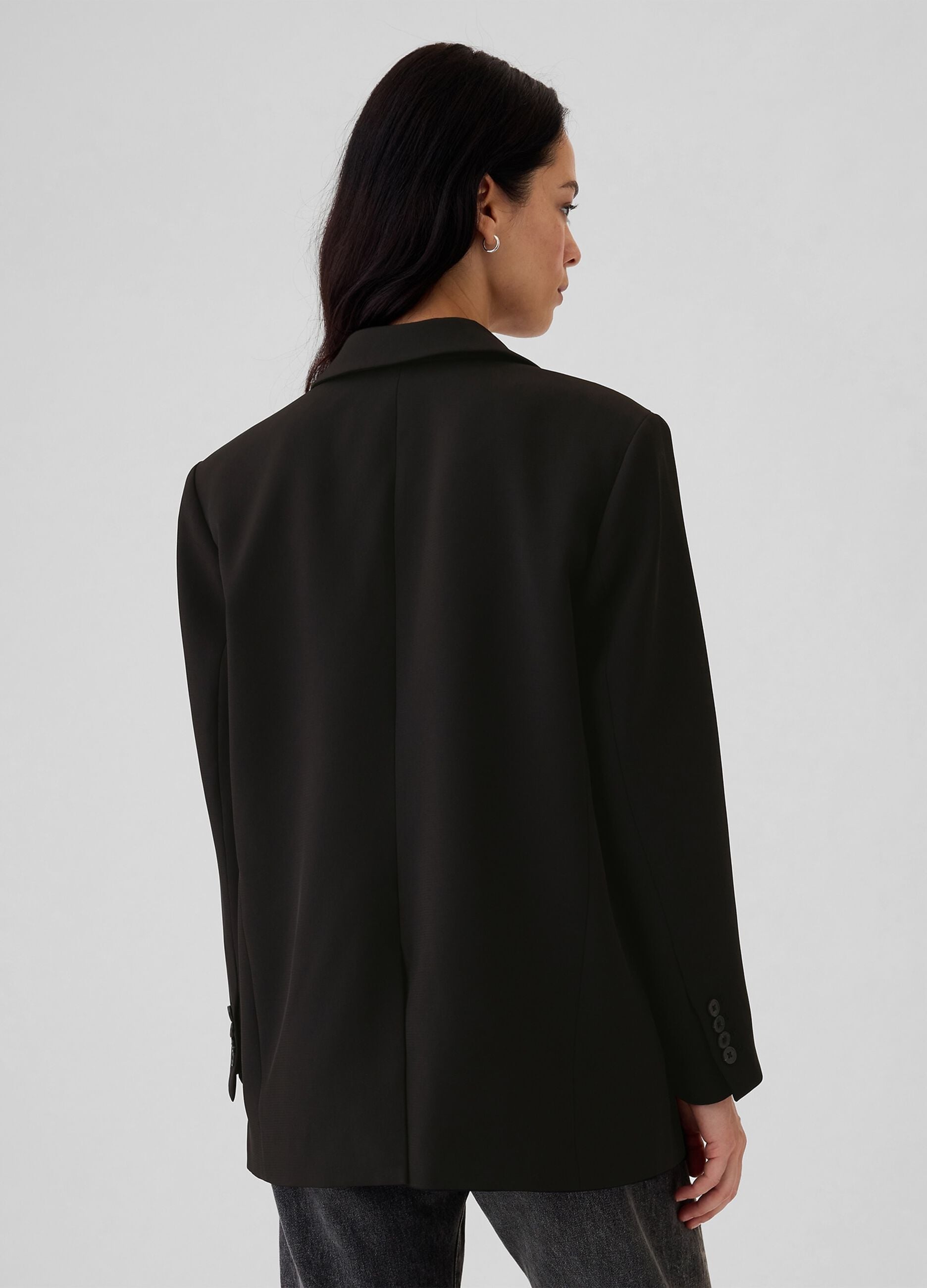 Solid colour single-breasted blazer