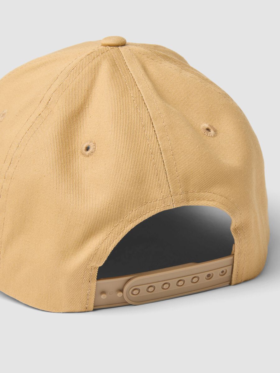Beige pure cotton baseball cap with lettering_2