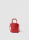 Borsa a spalla arancione in puro tessuto carta con inserto in vichy_0
