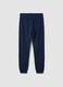 Blue pure cotton joggers with college print for boys_4