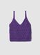 Purple pure cotton regular-fit knitted tank top_4