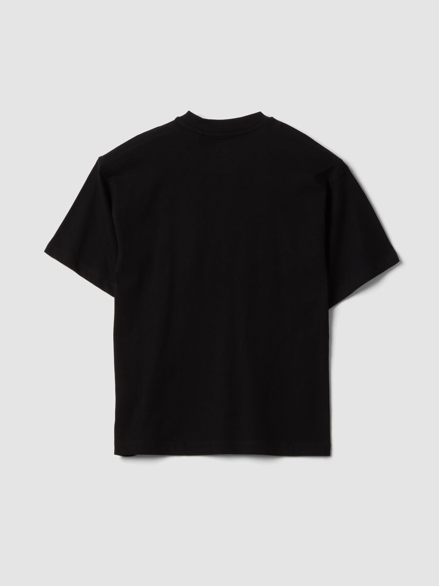 Boys&rsquo; black pure cotton oversized T-shirt with print_4