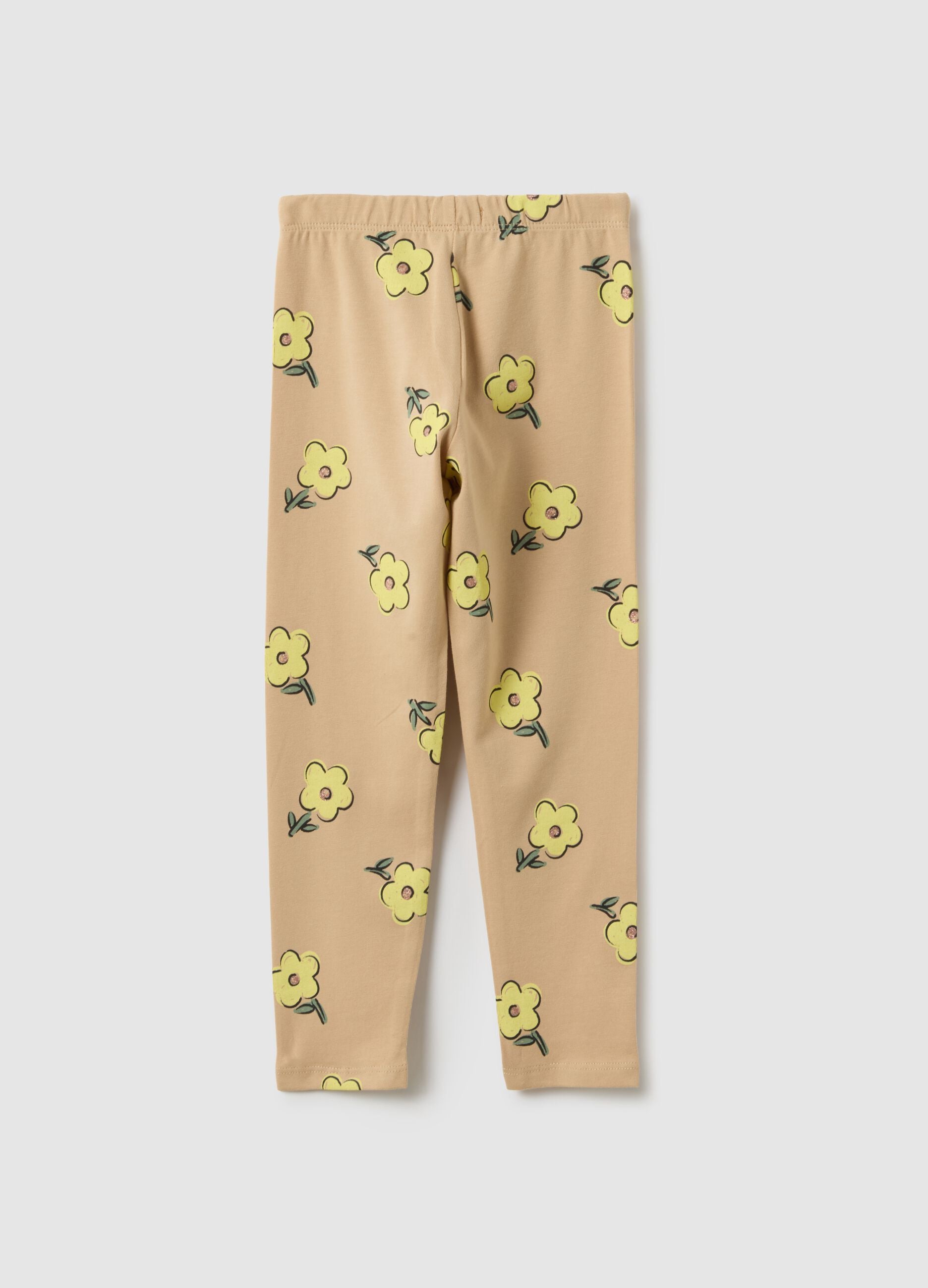 Girls' multicolour stretchy cotton skinny fit leggings with prints