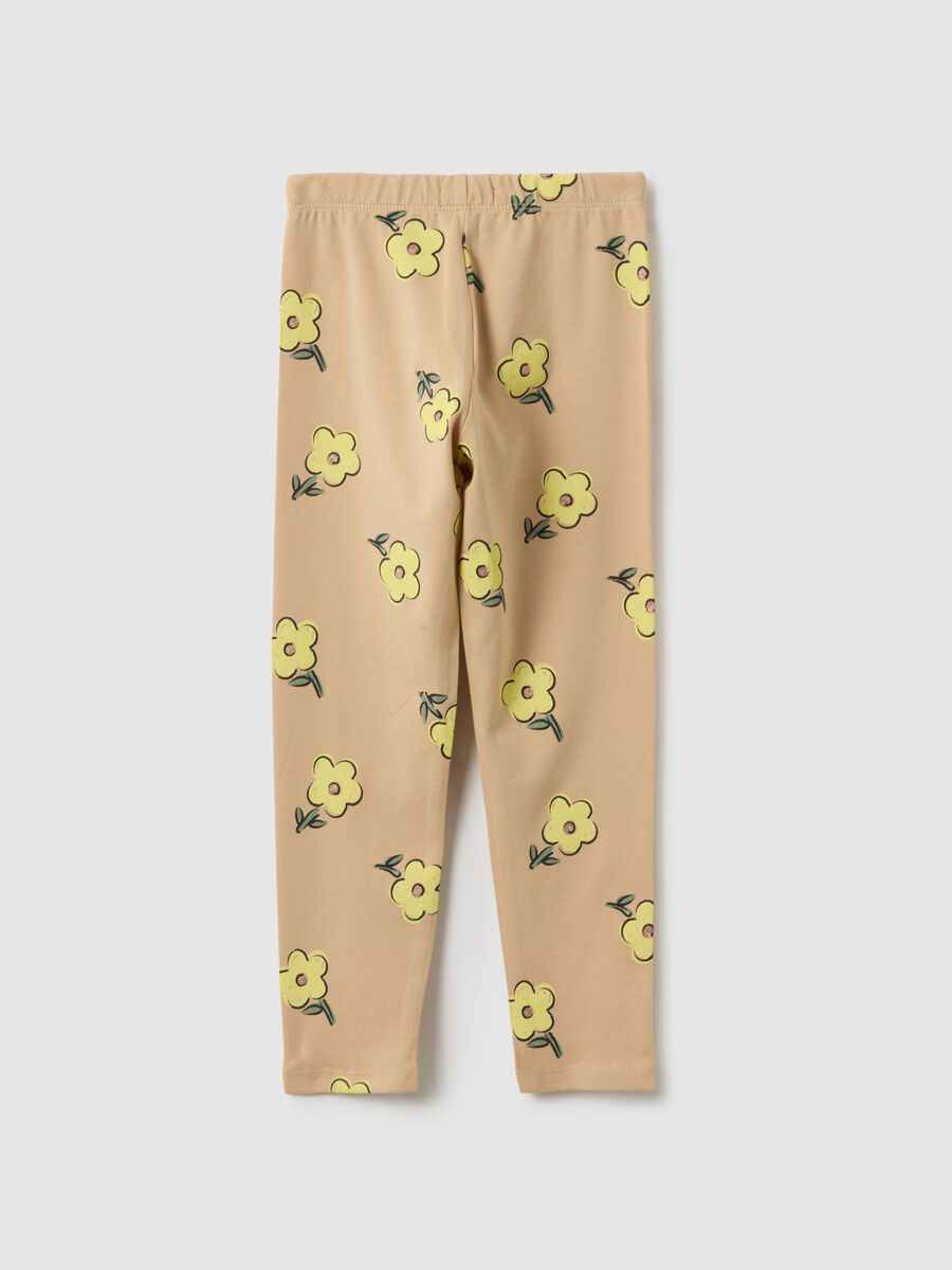 Girls' multicolour stretchy cotton skinny fit leggings with prints_1