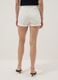 White pure cotton denim shorts_2