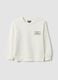 White relaxed-fit pure organic cotton sweatshirt with print for boys_0