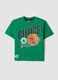 Green pure cotton short-sleeve T-shirt_0