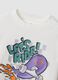 T-shirt bianca in puro cotone a girocollo con stampa skater per bambino_3