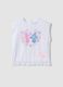 White pure cotton tank top with fringed hem_0