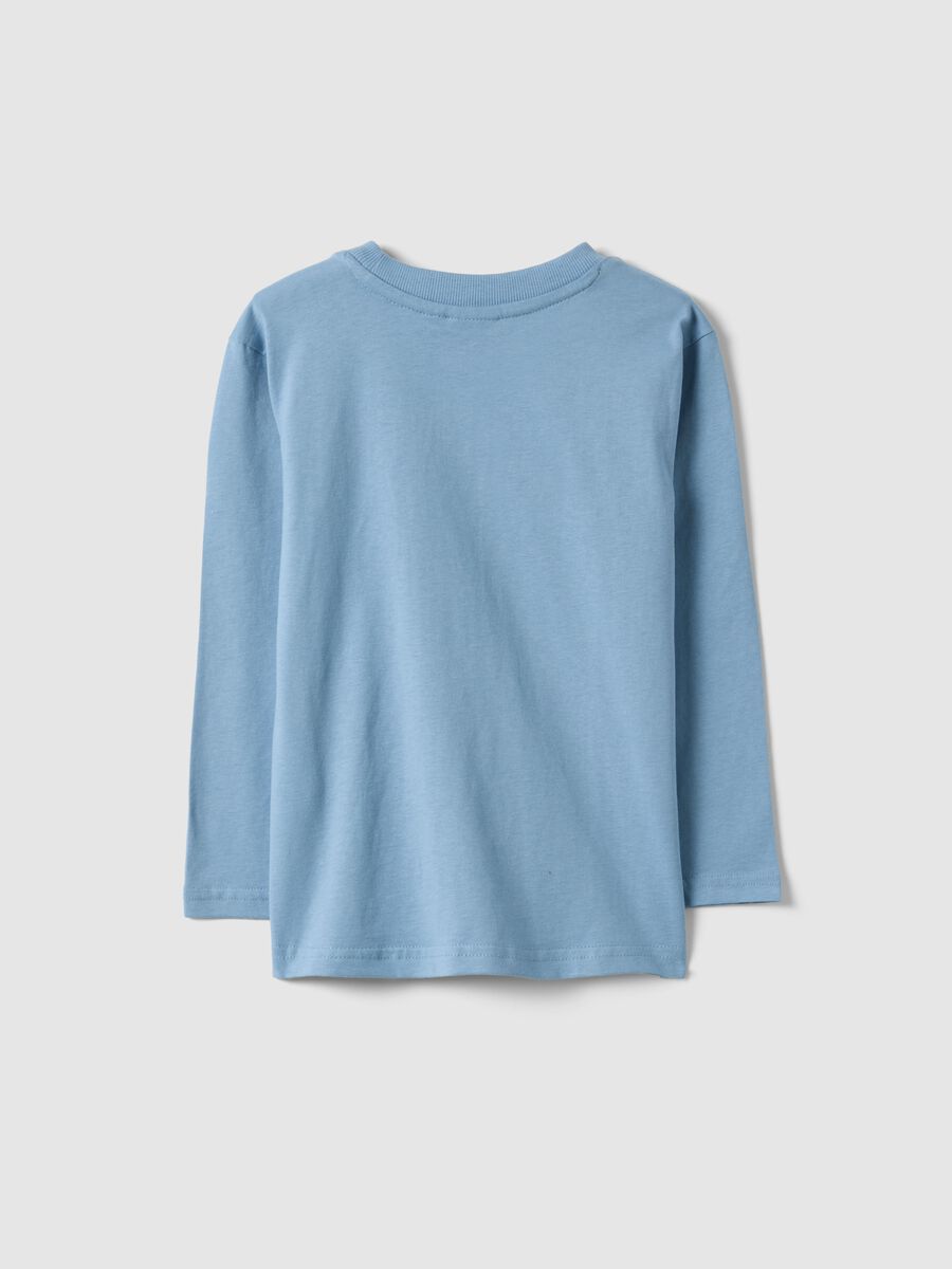Blue pure cotton children's t-shirt with Sonic regular fit_1