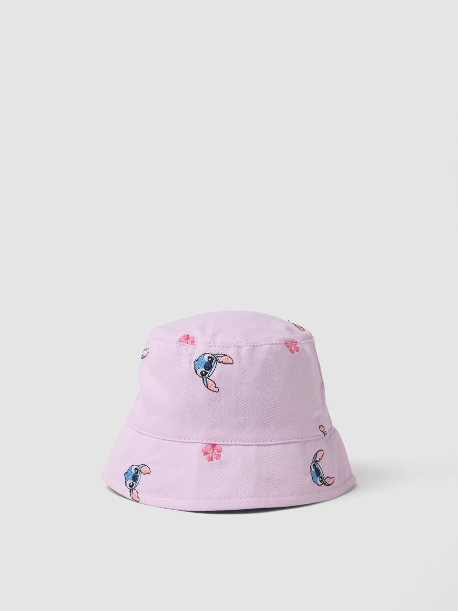 Purple pure cotton girls&rsquo; hat with Stitch_0